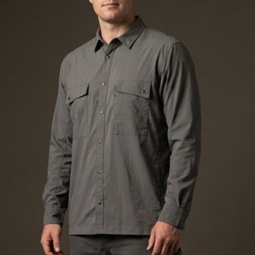 TRUEWERK Mens LS Cloud Shirt XL Gray Synthetic Workwear Gorpcore